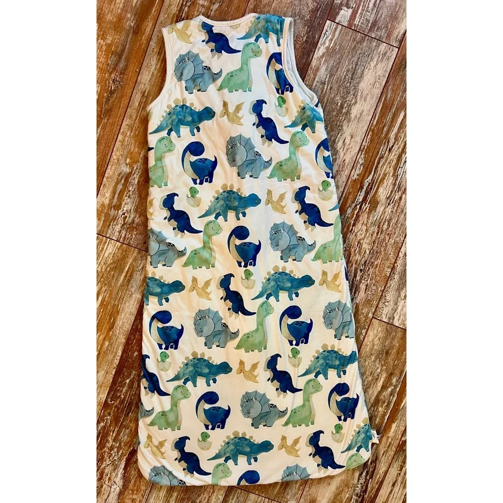 Totaha Sleep Sack XL Blue Green Watercolor Dinosaur Jersey Knit Quilted‎